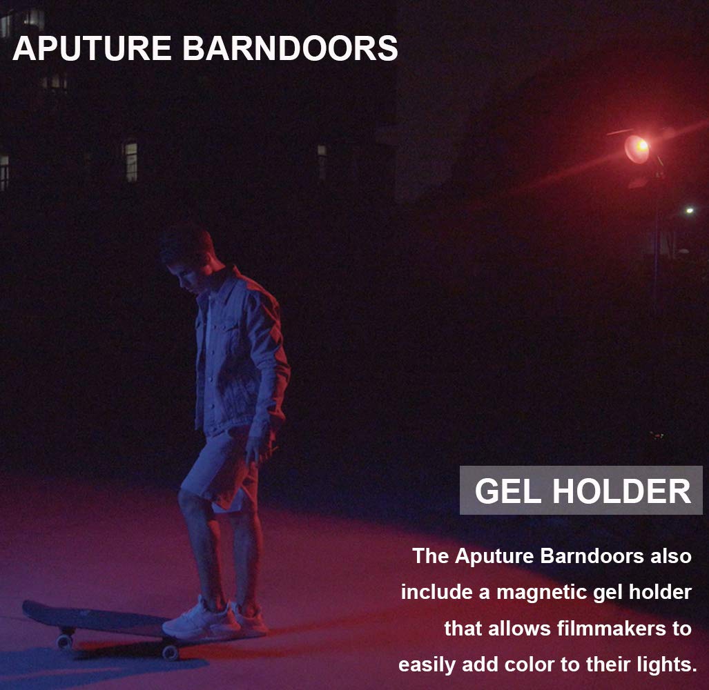 Aputure Barndoors With Bowens Mount, Durable Metal Build, 4 Leaf Velvet Fabric, Honeycomb & Magnetic Gel Holder For Amaran 60D 1