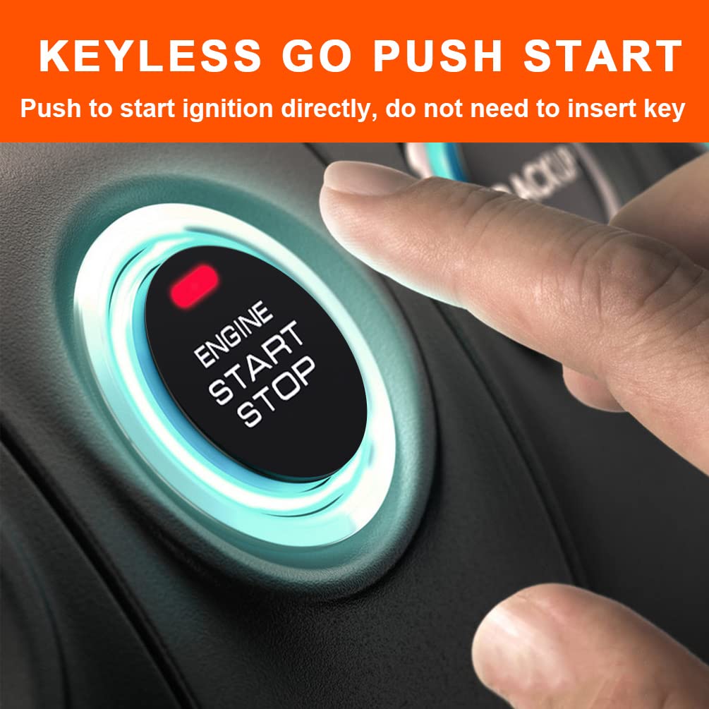 Banvie ? Car Keyless Entry Security Alarm System + ? Remote Engine Starter + ? Push To Start Stop Iginition Kit Button