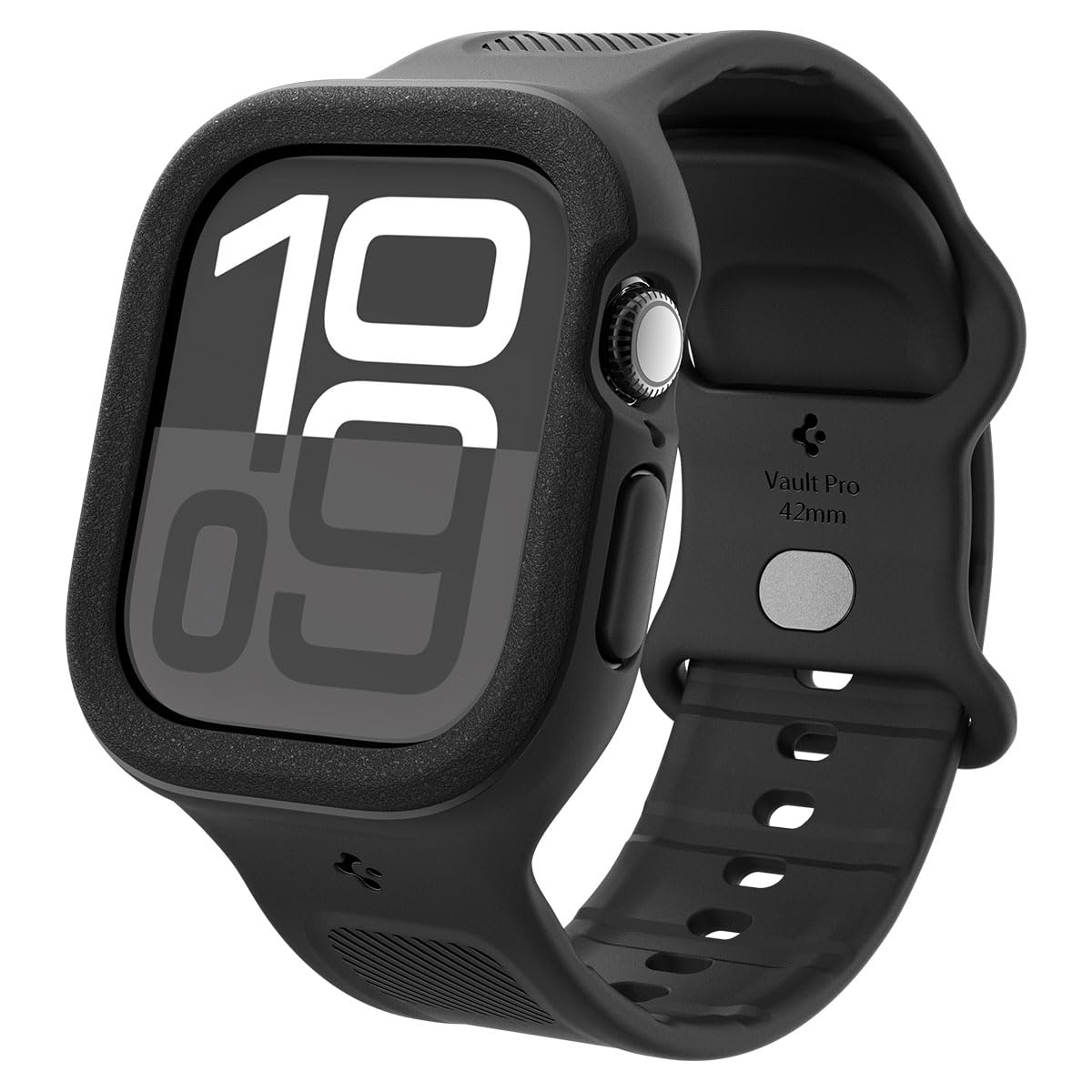 Spigen Vault Pro Designed For Apple Watch Series 10 42Mm Case With Band Protective Tpu Cover With Strap (2024) - Matte Black