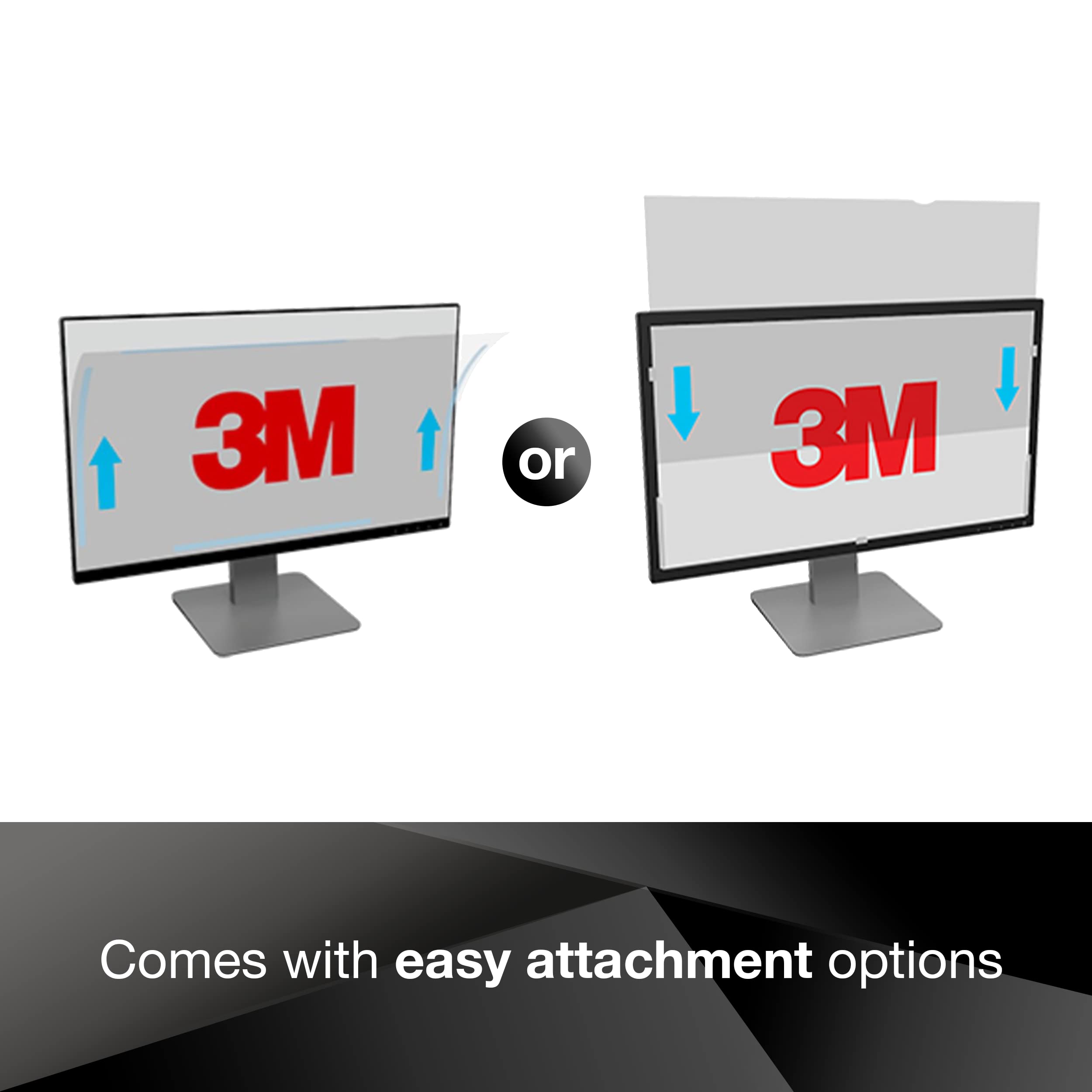 3M Privacy Filter For 20'' Widescreen Monitor (Pf200W9B), Black