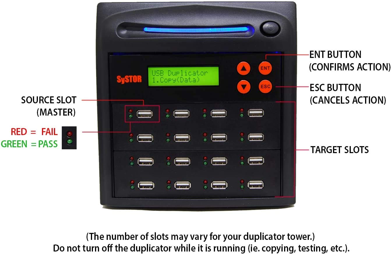 Systor 1 To 31 Usb Duplicator & Sanitizer 2Gb/Min   Standalone Multiple Flash Memory Copier & Storage Drive Eraser, Copy Speeds