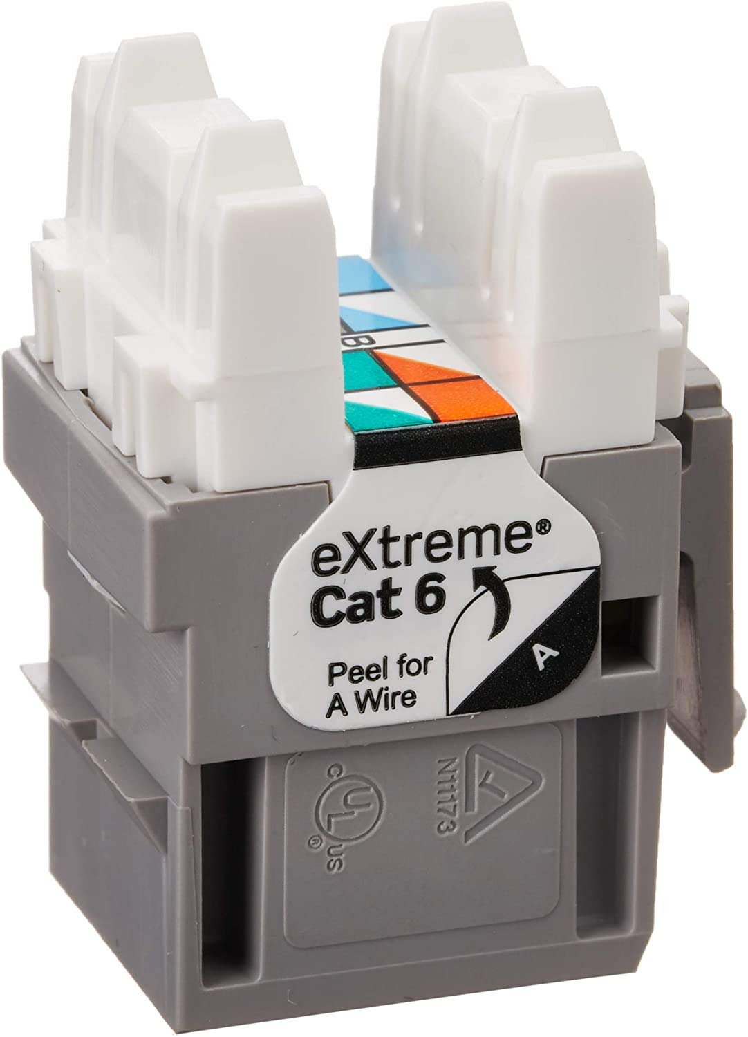 Leviton 61110 BG6 Extreme Quick Port Connector, Grey, 25 Pack, Gray