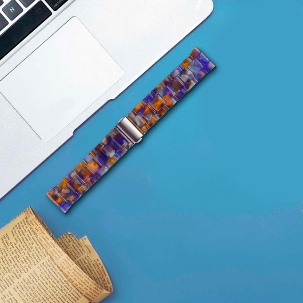 Tencloud Resin Watch Band Compatible With Wzwneer Y20Gt Women Men Metal Clasp Strap 20Mm Width Bracelet For Wzwneer Smart Watch