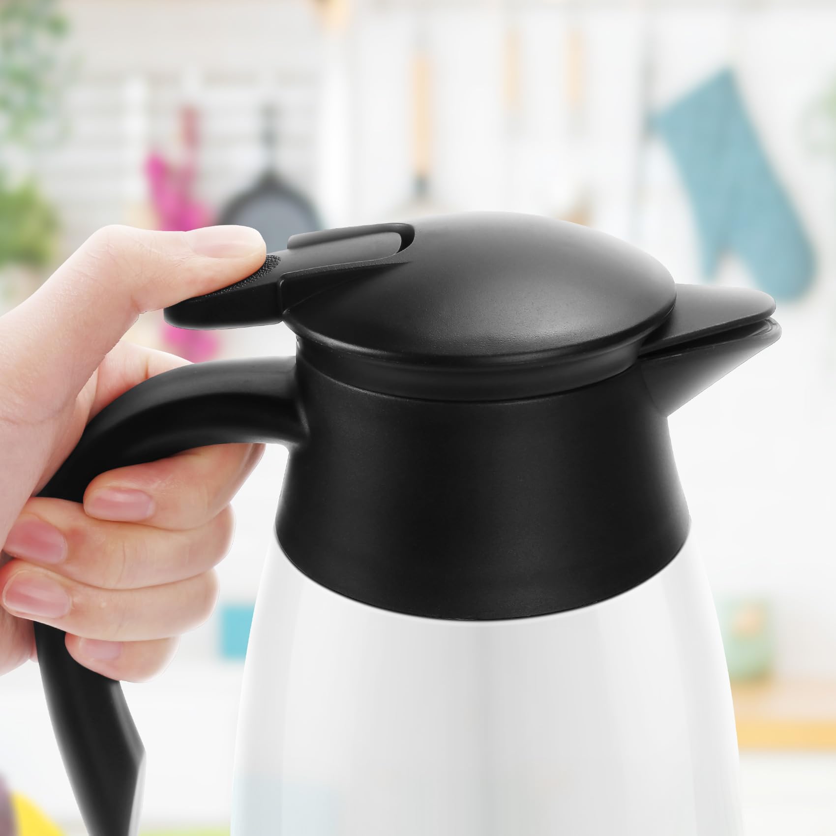 70Oz Coffee Carafe Airpot Insulated Coffee Thermos Urn Stainless Steel Vacuum Thermal Pot Flask Dispenser For Coffee, Hot Water,