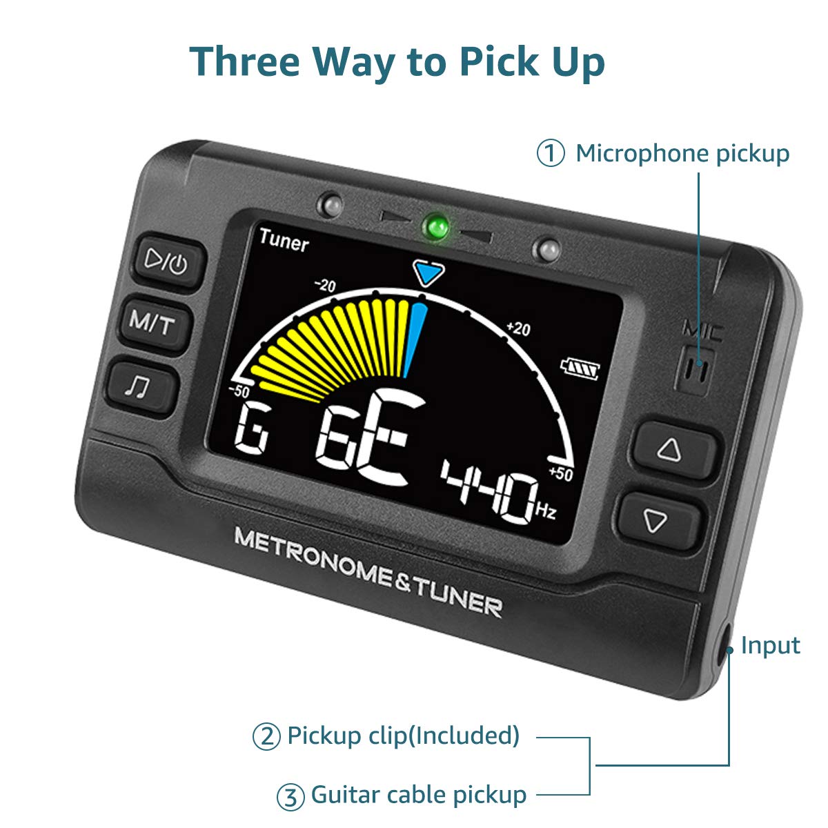 Wegrower Metronome Tuner, Rechargeable 3 In 1 Digital Metronome Tuner Tone Generator For Guitar, Bass, Violin, Ukulele And Chrom