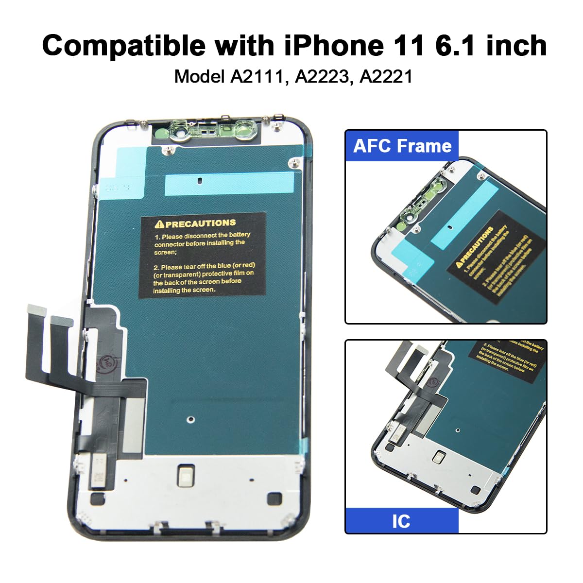 Efaithfix For Iphone 11 Lcd Screen Replacement 6.1 Inch Frame Assembly Lcd Display And 3D Touch Screen Digitizer For A2111, A222