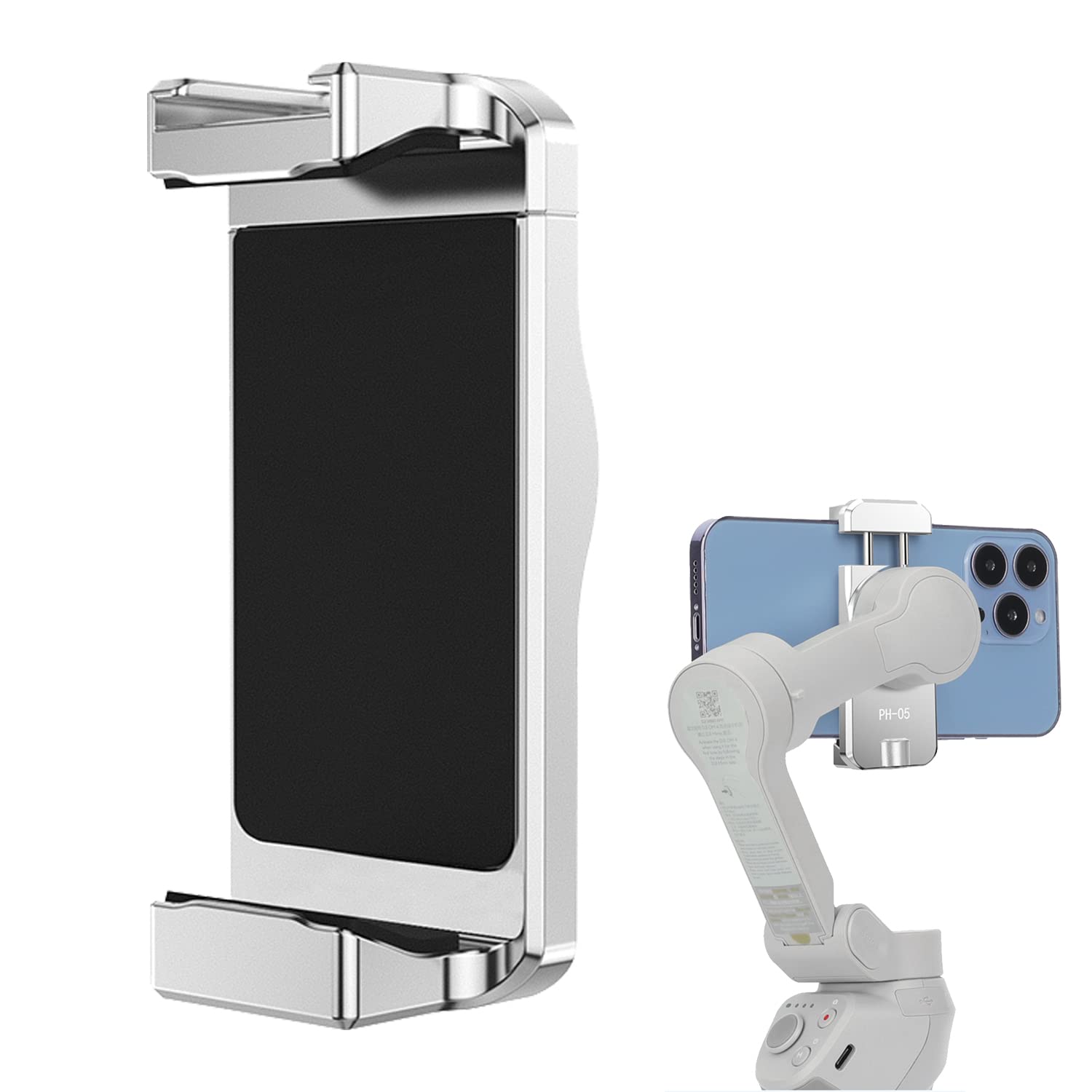 Hafoko Om6 Metal Magnetic Phone Holder With Cold Shoe For Microphone Smartphone Tripod Mount Compatible For Dji Om 6 /Om 5/Om 4 