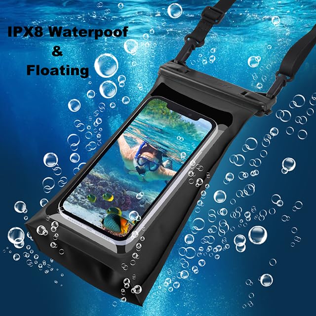 Large Capacity Waterproof Phone Pouch Floating, Waterproof Bag Case For Iphone 15 14 Pro Max 13 12 11 X Xr 8 Plus Samsung Up To