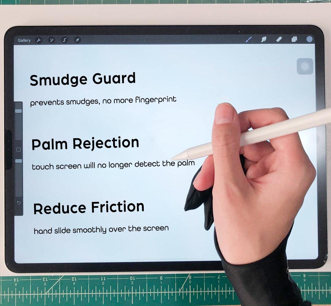 Akx Artist Glove, Palm Rejection Drawing Glove For Graphic Tablet, Ipad   Smudge Guard, 2 Finger, Good For Left And Right Hand (