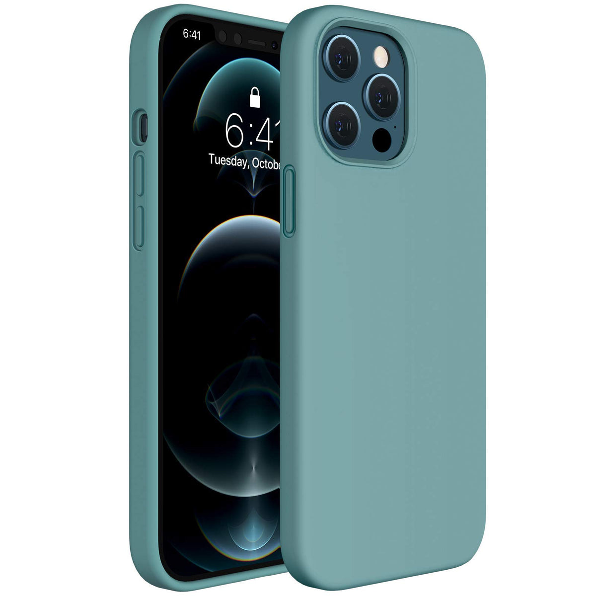 Miracase Compatible With Iphone 12 Pro Max Case, [Soft Anti-Scratch Microfiber Lining], Liquid Silicone Case Gel Rubber Shockpro