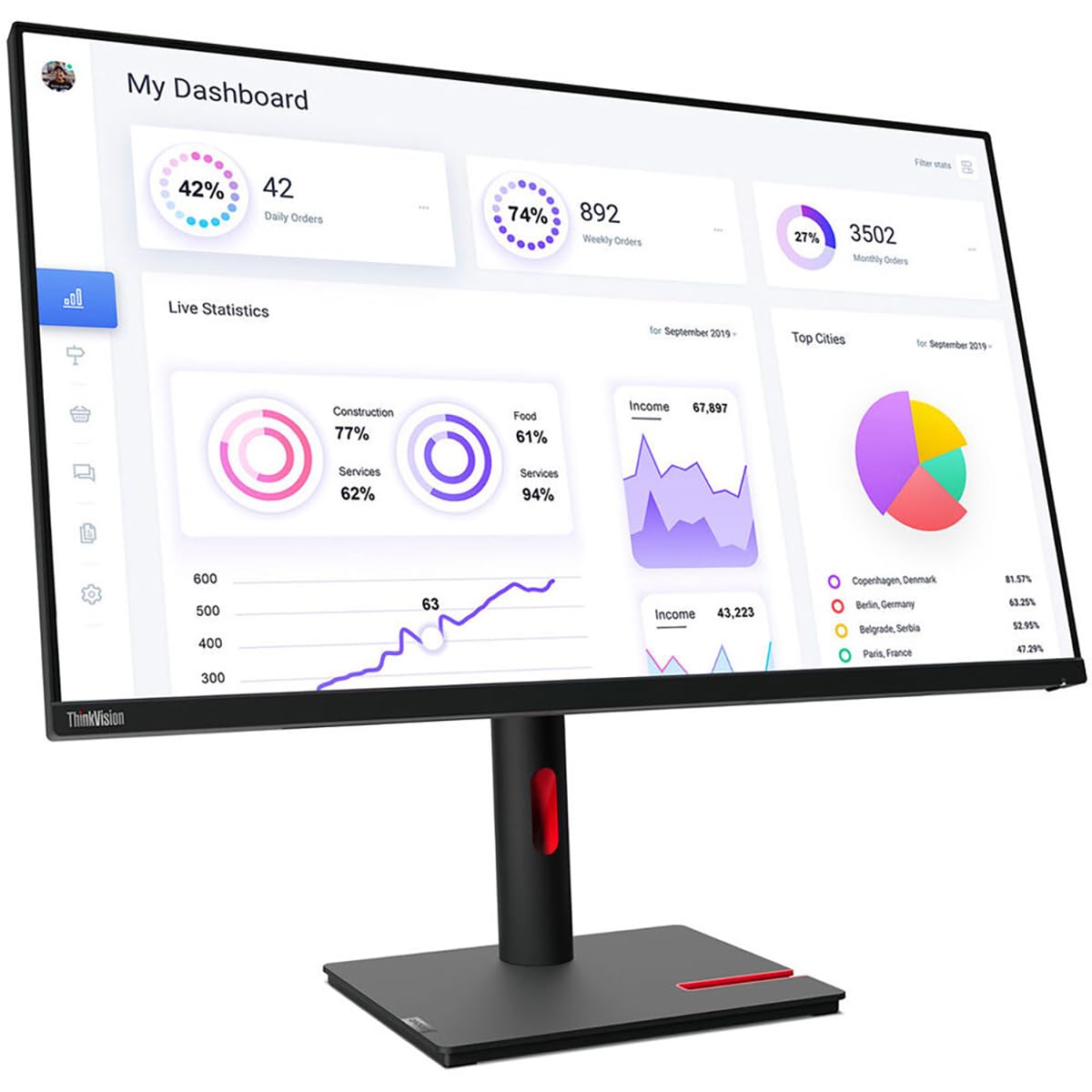Lenovo Thinkvision T22I-30 21.5 Full Hd Wled Lcd Monitor - 16:9 - Raven Black