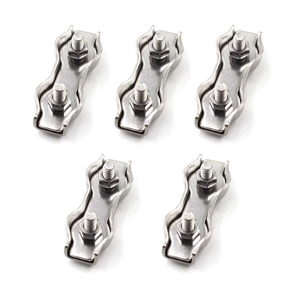 M6 304 Stainless Steel Duplex Wire Rope Clip Cable Clamps For Wire Cables(5Pcs)