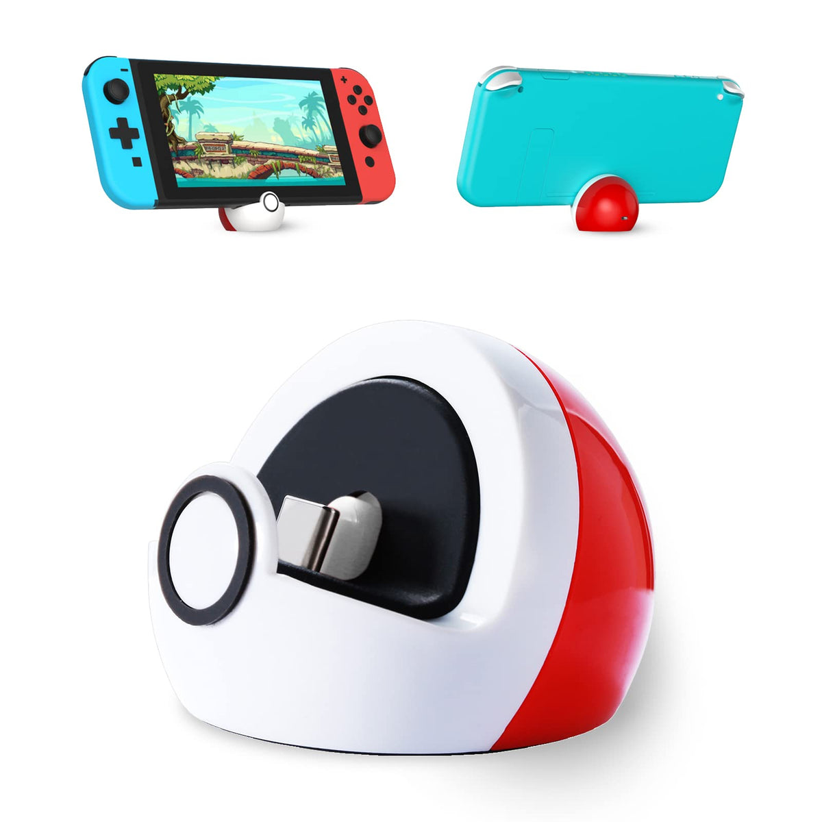 Antank Tiny Charging Stand Compatible With Nintendo Switch/Switch Lite/Switch Oled, Cute Switch Dock Station Usb C Port, Portabl