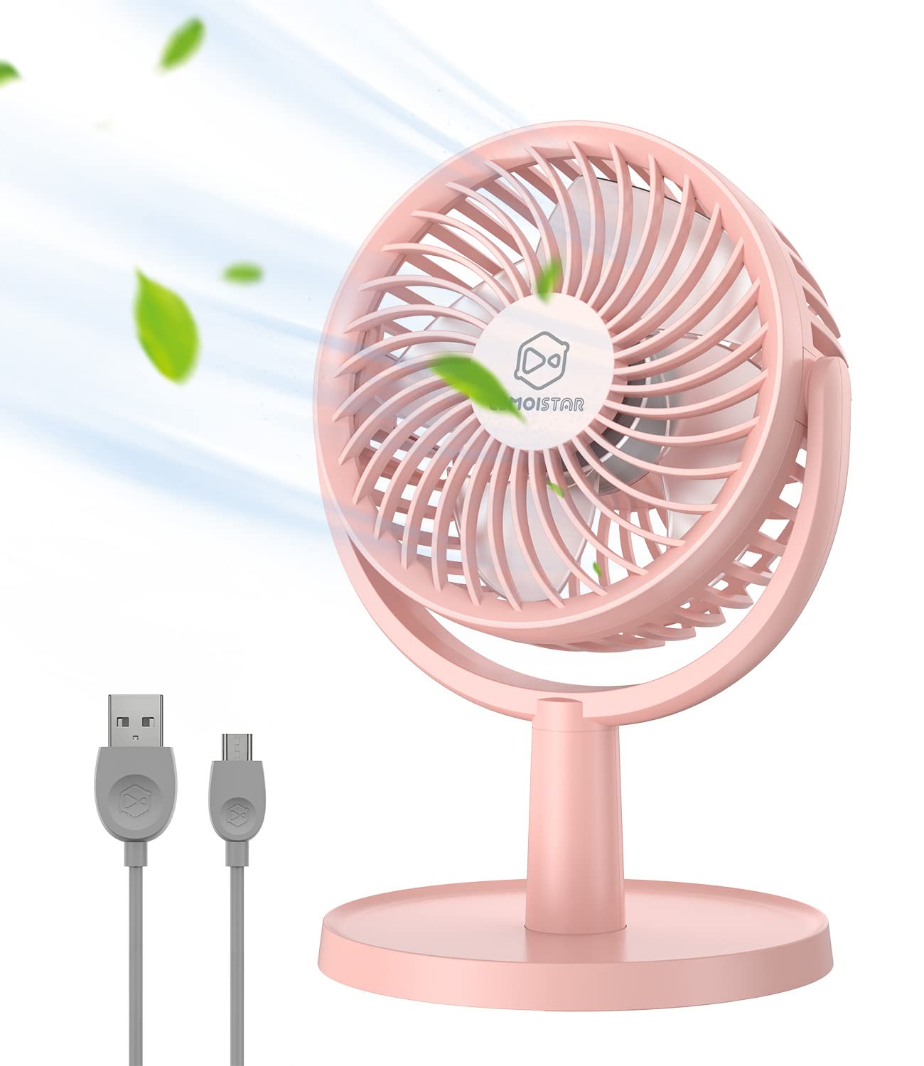 Small Personal Usb Powered Fan With 4 Speeds, Portable Desk Fans With 310 Rotation, Mini Powerful Table Fans, Ultra Quiet Air Co