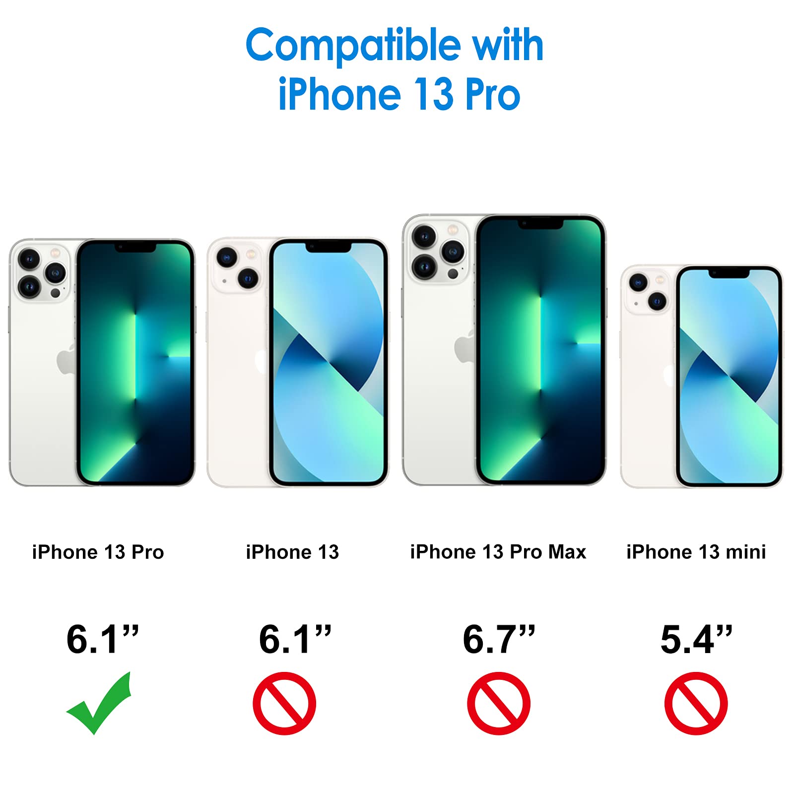 Jetech Case For Iphone 13 Pro 6.1 Inch, Non Yellowing Shockproof Phone Bumper Cover, Anti Scratch Clear Back (Midnight Green)