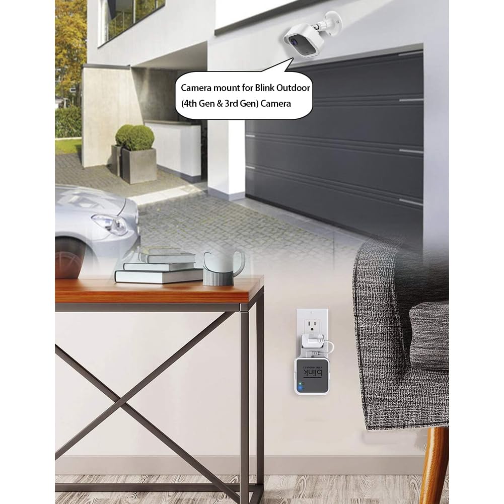 All New Blink Outdoor Camera Wall Mount, 360� Adjustable Mount And Weather Proof Protective Housing With Blink Sync Module Outlet Mount For Blink Outdoor (4Th & 3Rd Gen) Camera System (White, 5 Pack)