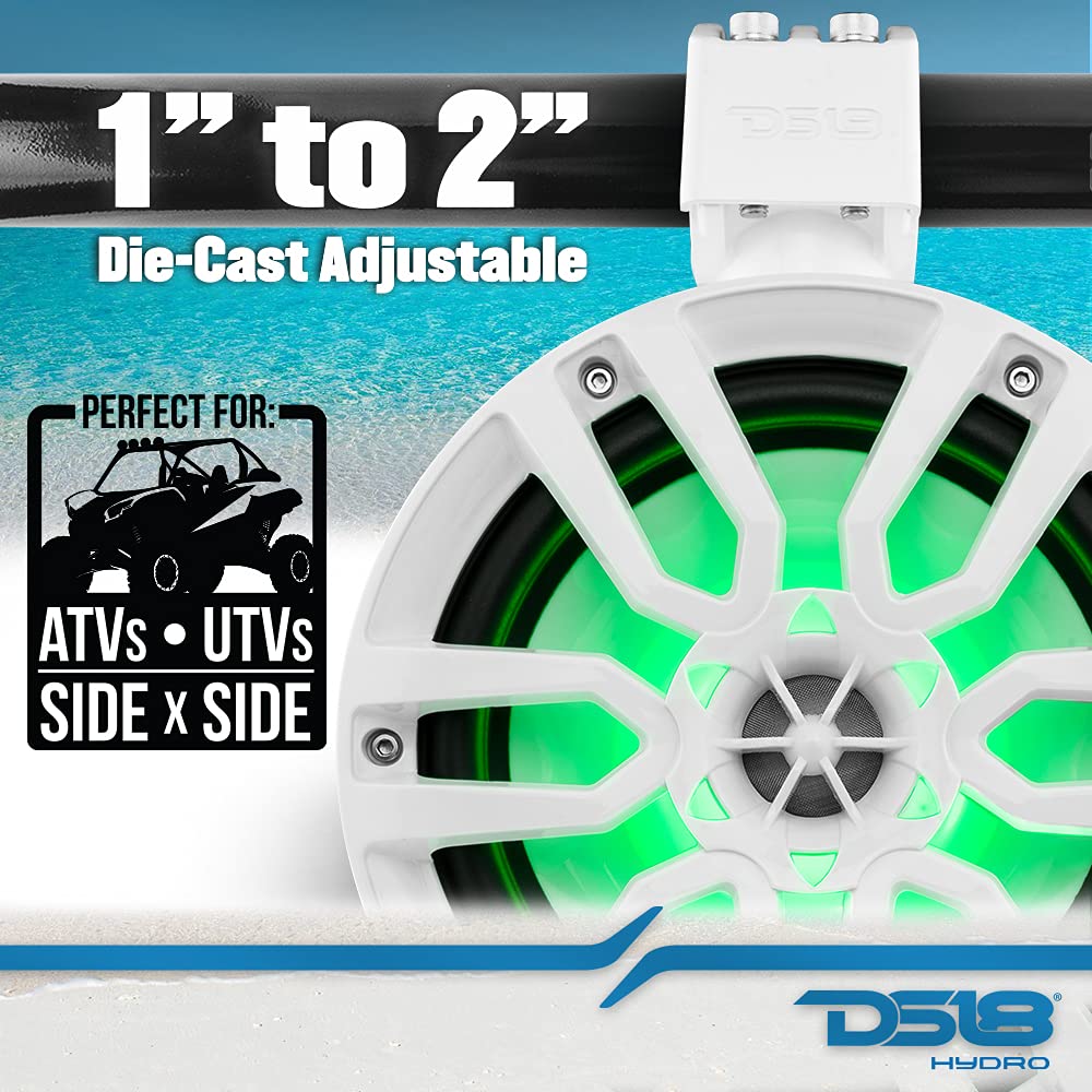 Ds18 Nxl X8Tp/Wh Hydro 8'' Marine Water Resistant Wakeboard Towers Speakers With Integrated Rgb Led Lights   375 W Max 125 W Rms