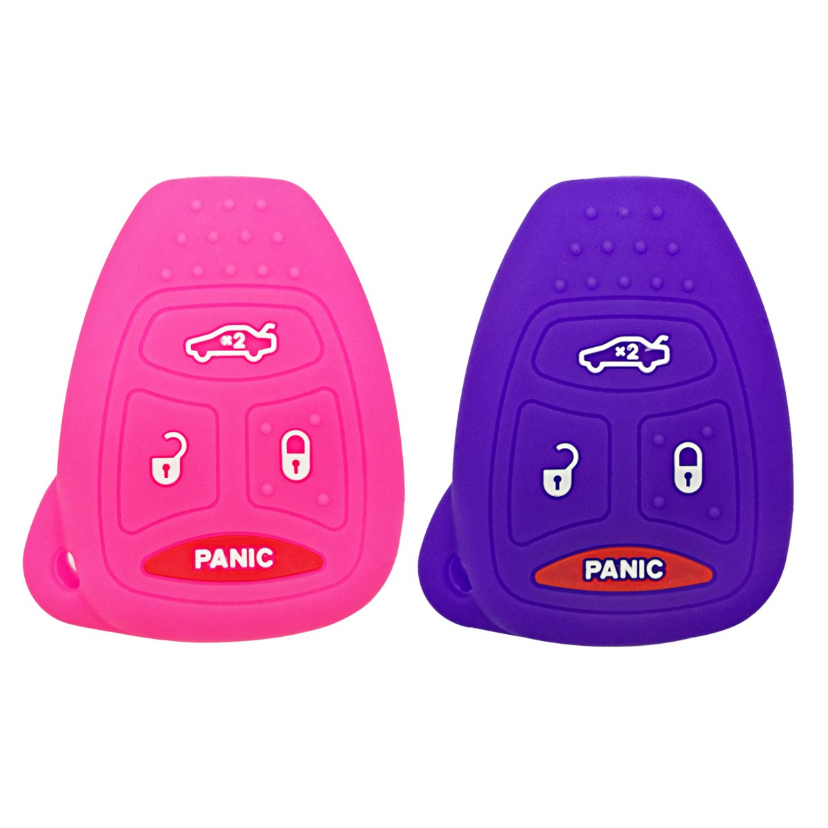 Coolbestda 2Pcs Key Fob Remote Case Keyless Entry Skin Protector Jacket For Chrysler 200 300 Pt Cruiser Dodge Charger Magnum Dur