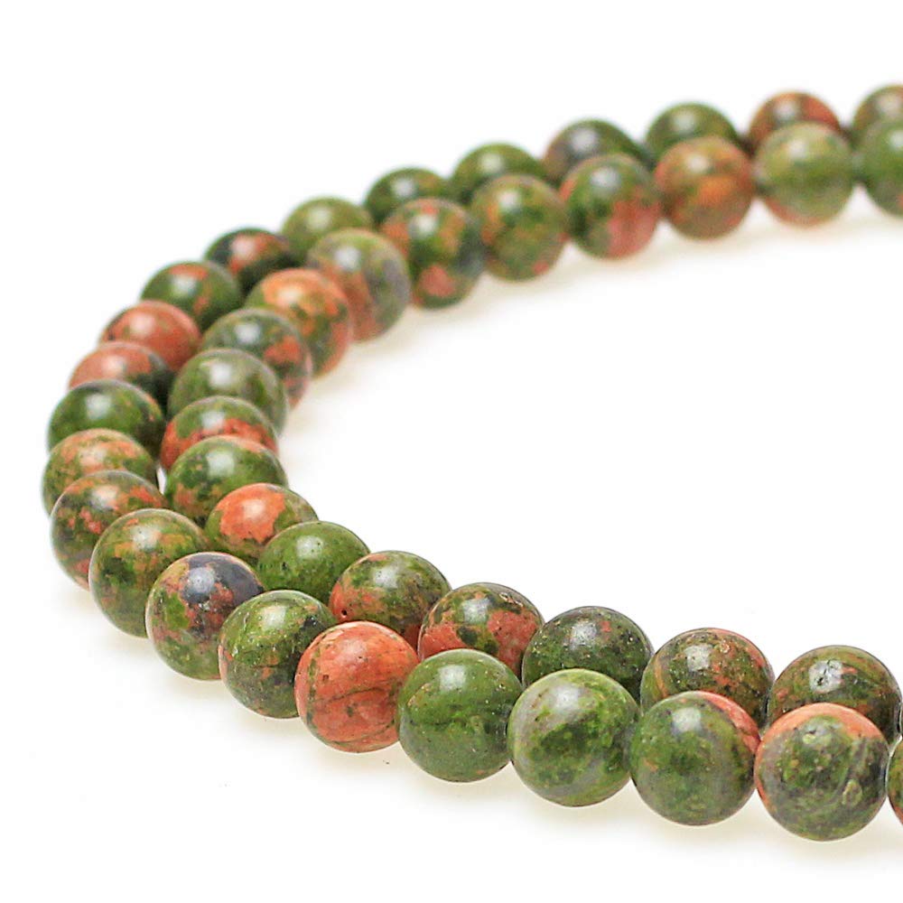 Mjdcb Natural Stone Beads Unakite Round Loose Spacer Beads 15 4M 6M 8M 10Mm 12M For Jewelry Making (4Mm)