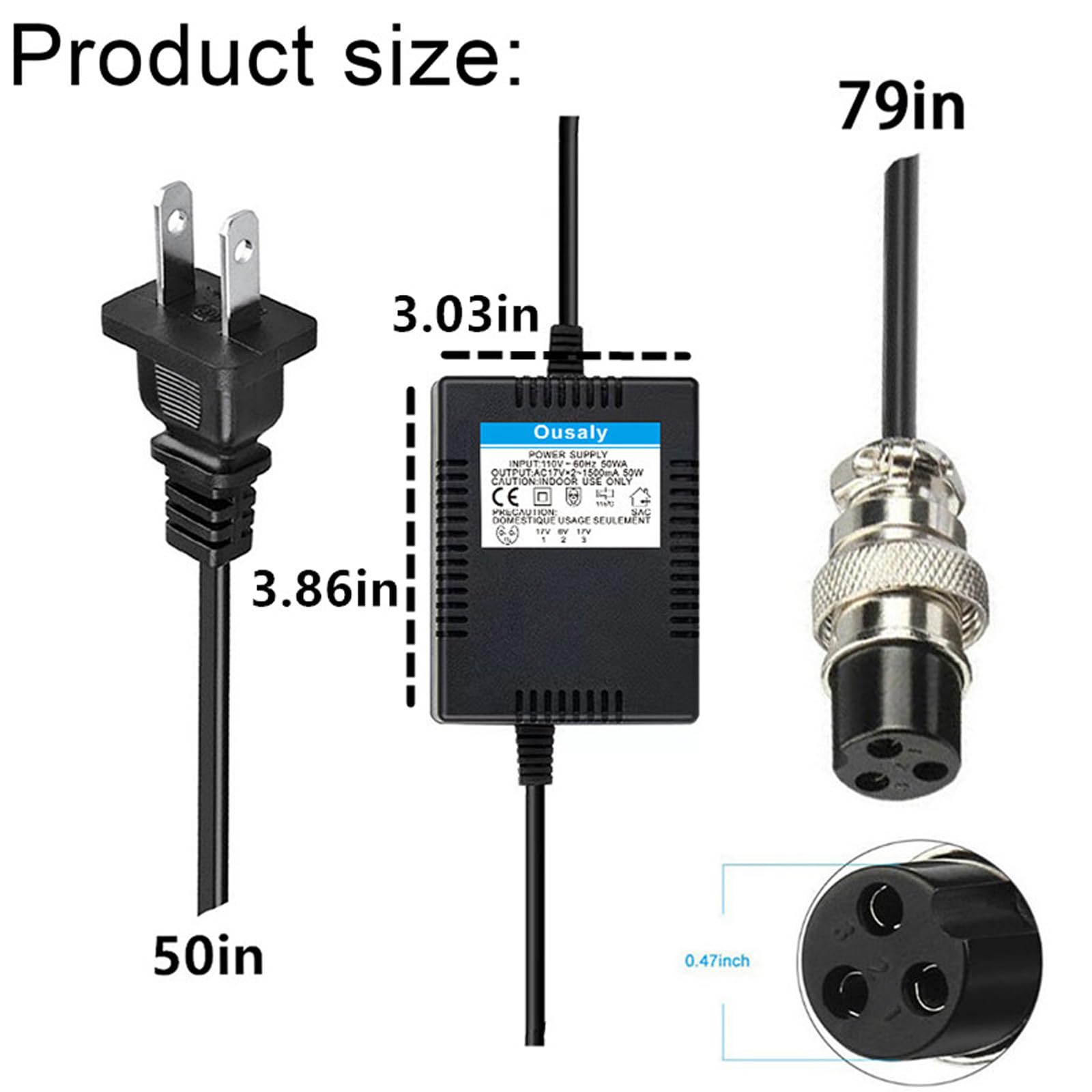 Ac17Vx2 1500Ma For Mixing Console Mixer Power Supply Ac Adapter 3-Pin Connector Plug For Yamaha F4/F7/6Fx/Mg82X/Mg10U/Mg10Xuf/Pa