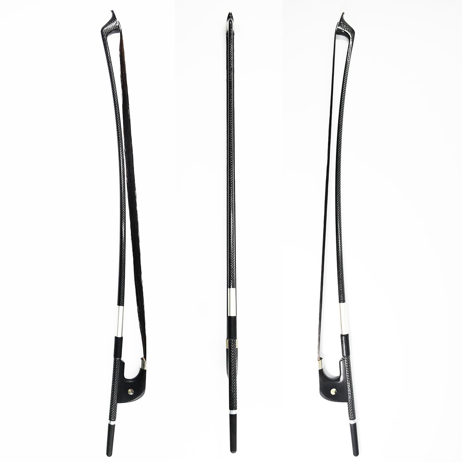 Vingobow New Full Size Top Model, Carbon Bass Bow!! Black Horsehair German Bass Bow!Art No.200Bgb