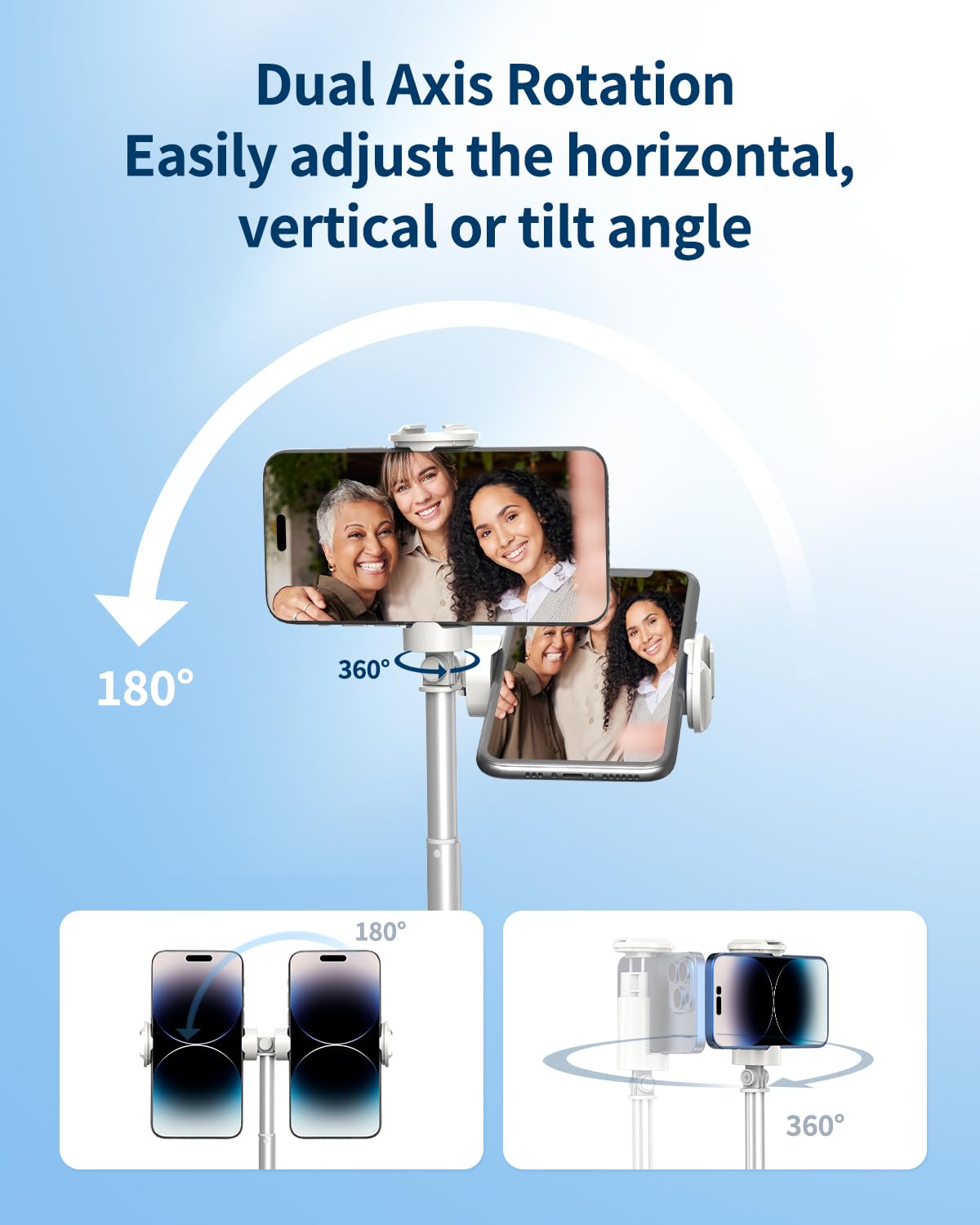 Yayusi Extendable Automatic Tripod For Iphone, 67.7'' Auto Open/Close Cell Phone Tripod Stand, Rotatable Selfie Stick Tripod Wit