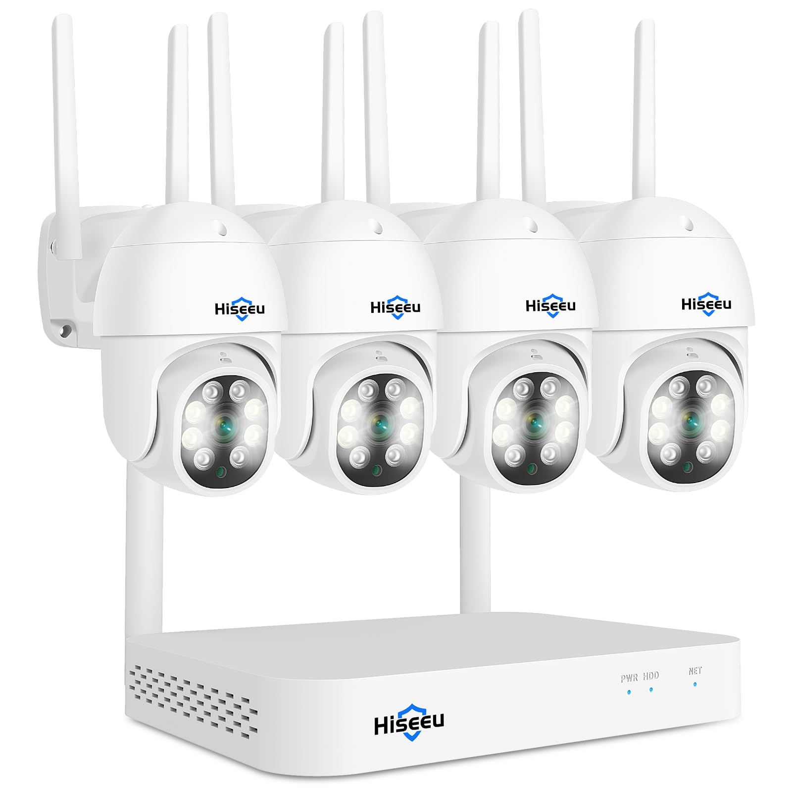 Hiseeu ?Ptz Camera Wireless System? 3Mp Security Camera System Two Way Audio, Auto Tracking, Full Color Night Vision, Ip66 Waterproof, Expandable 10Ch Nvr, 24/7 Record With 1Tb Hard Drive