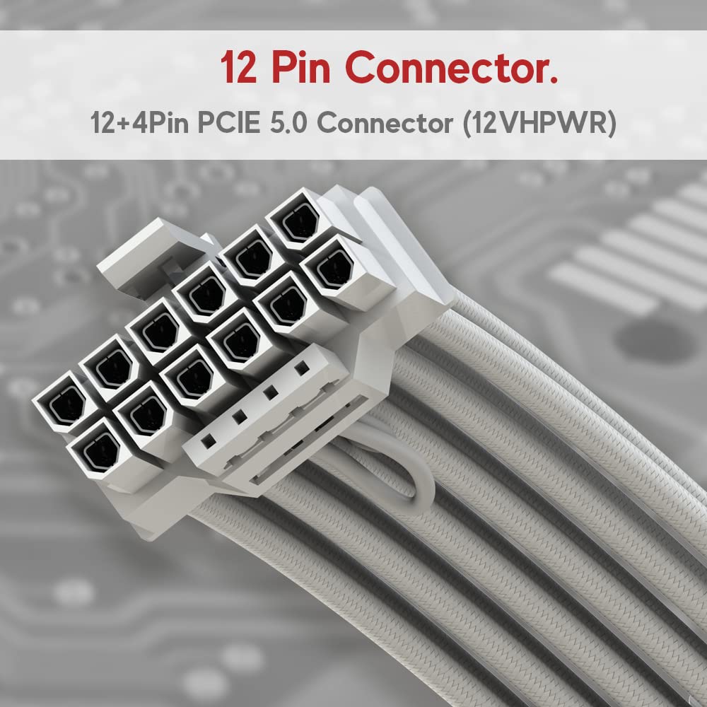 Linkup   Ava Pcie 5.0 4 X 8Pin To 12Vhpwr (16Pin / 12+4) 16Awg Sleeved High Current Power Cable Extension For Rtx4000   Pcie 4.0