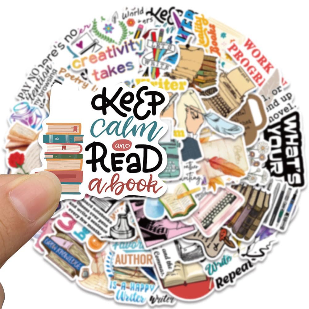 Writer Stickers |50Pcs Author Waterproof Vinyl Decals For Water Bottles Laptop Luggage Cup Mobile Phone Computer Skateboard Refr