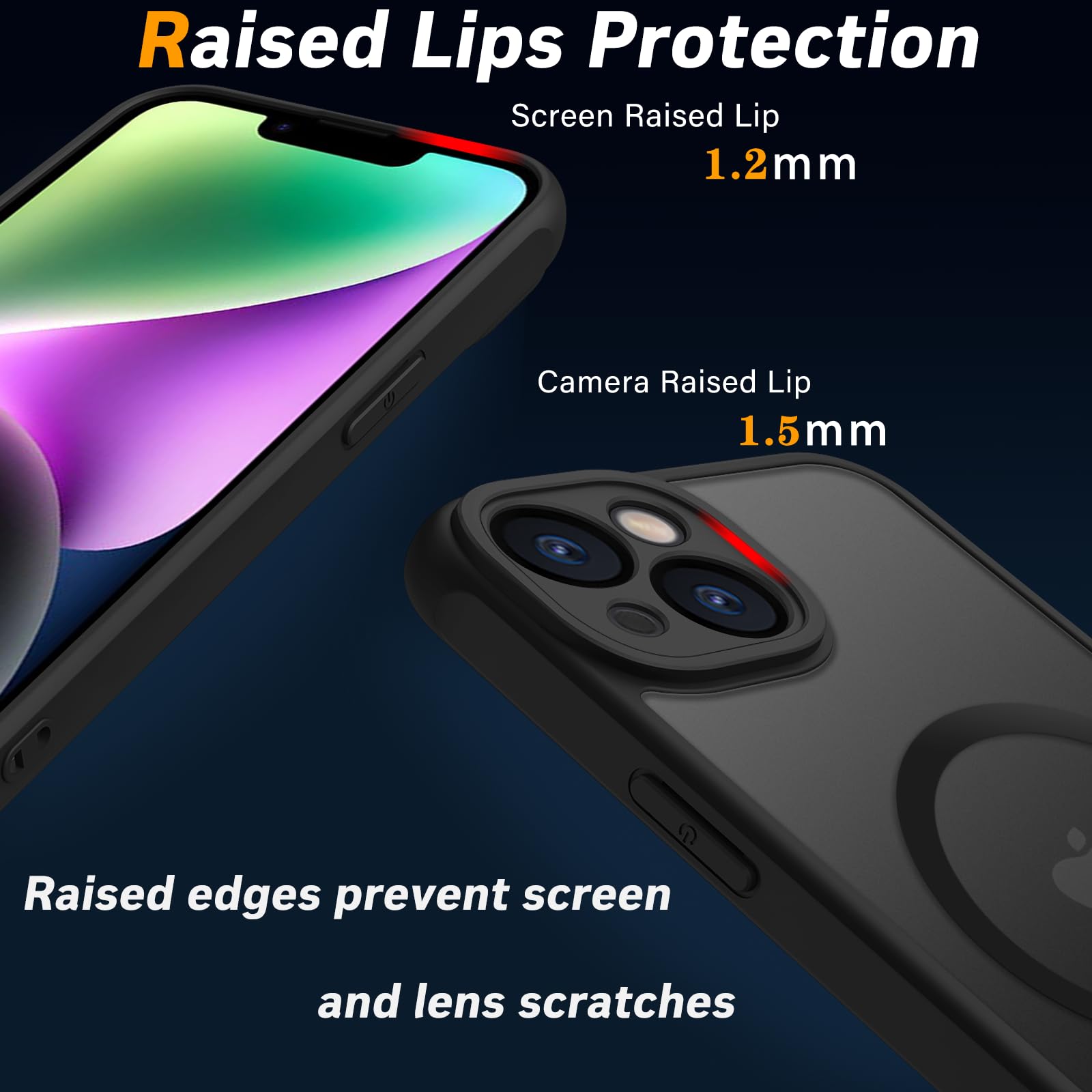 Pinlisheng Magnetic For Iphone 14 Case,Compatible With Magsafe,Military Grade Drop Tested, Shockproof Matte Translucent Hard Bac