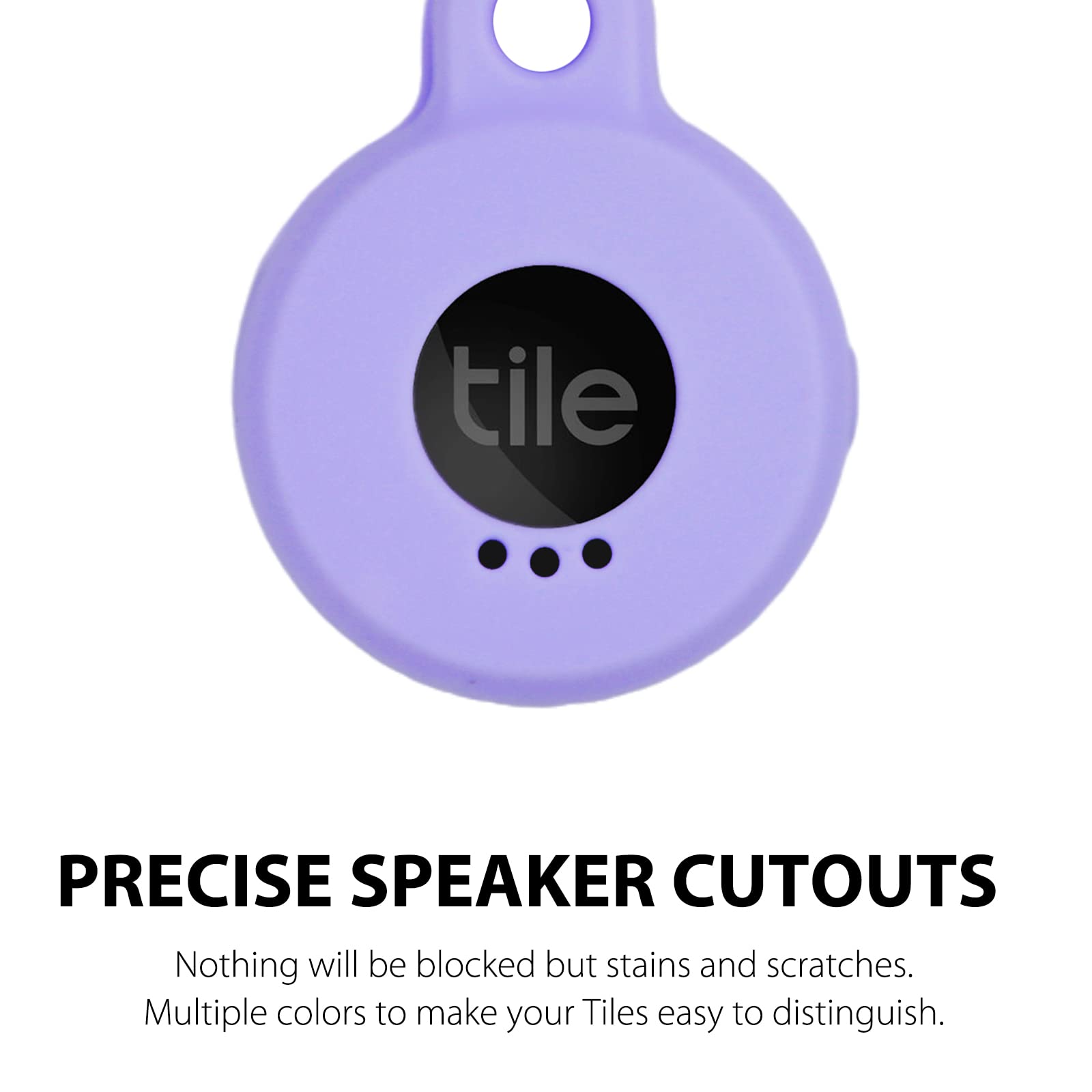 Silicone Case For Tile Sticker 2022 With Keychains, 2 Pack Anti Scratch Protective Cover With Carabiner (Pink/Purple)