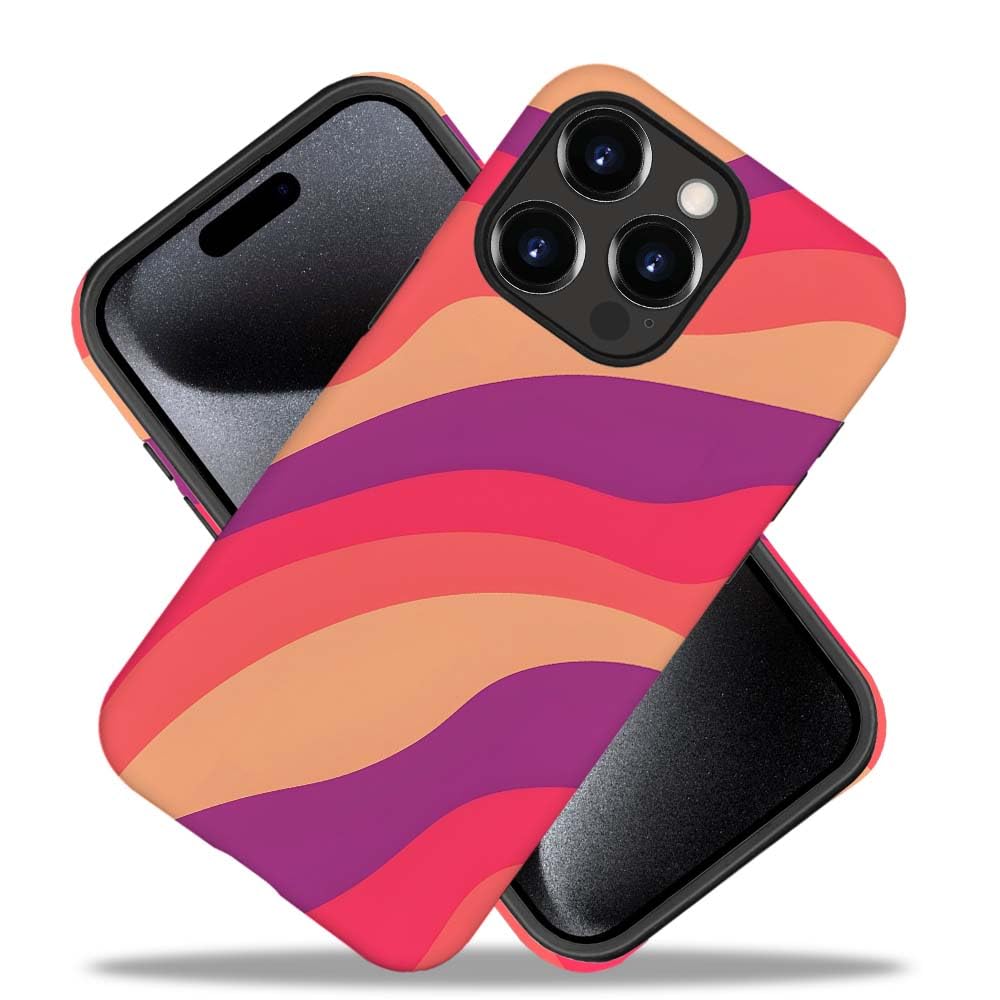 Seized Case Compatible With For Iphone 14 Pro Max,Pink Colorful Waves Abstract Swirls Phone Case For Girl Women Boy Men,Durable