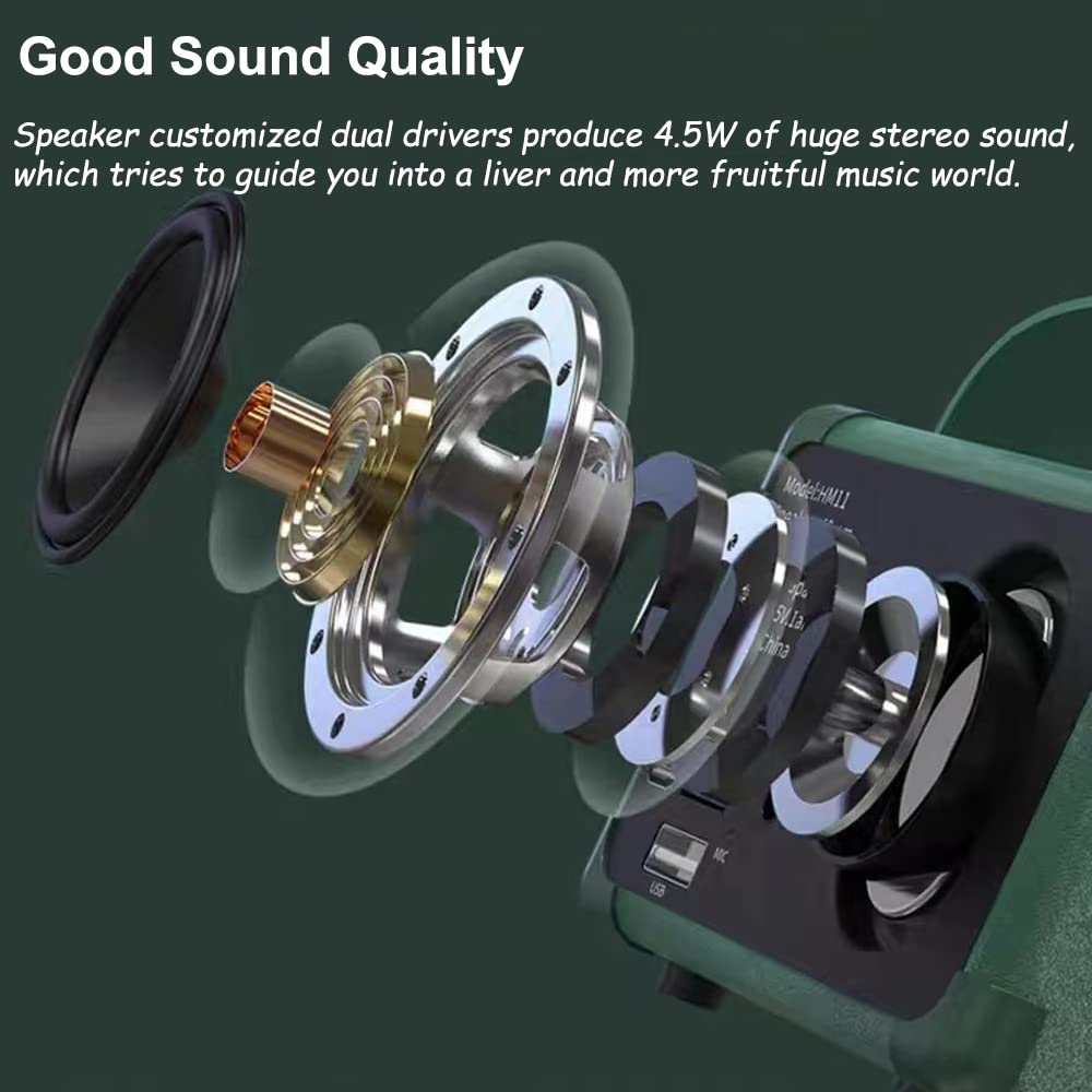 Baolira Retro Bluetooth Speaker Mini Wireless Speaker,Outdoor Portable Bluetooth Speaker With Crystal Clear Stereo Sound Rich Ba