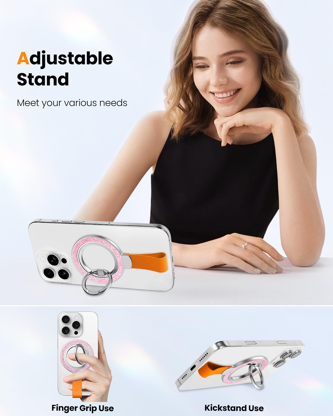 Toycamp Phone Grip Ring Holder Stand Compatible With Magsafe - Magnetic Phone Accessories Grip For Iphone 16 Pro Max/16 Pro/16/1