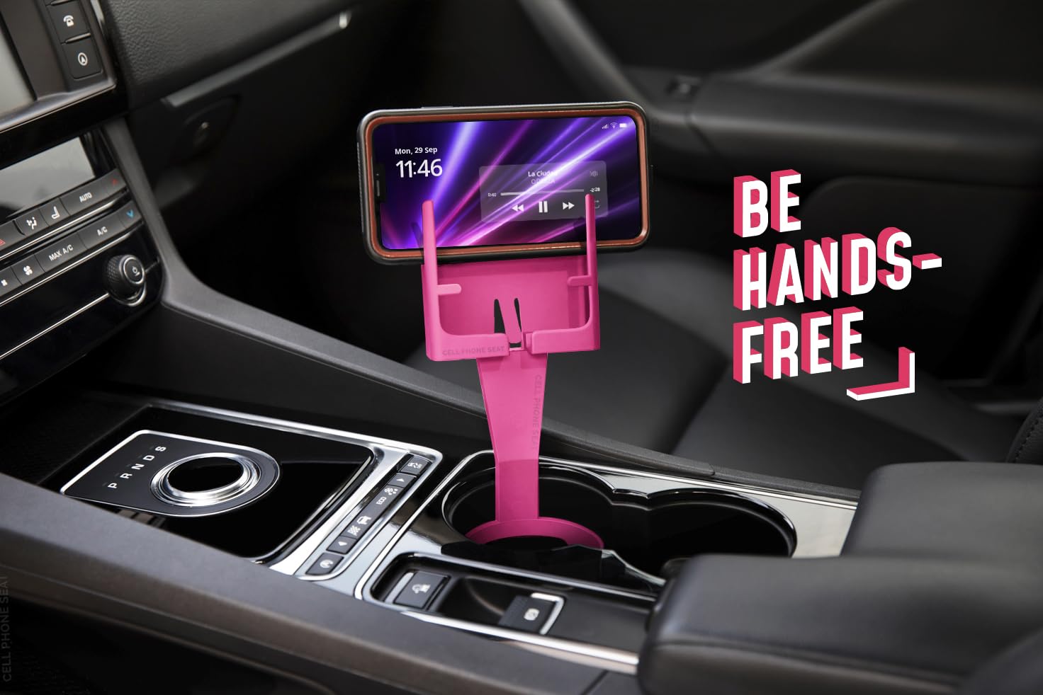 Pink Cup Holder Phone Mount For Car - Cupholder Phone Holder Fits Iphone, Android, Large Phones - Made In Usa - Universal Fit -