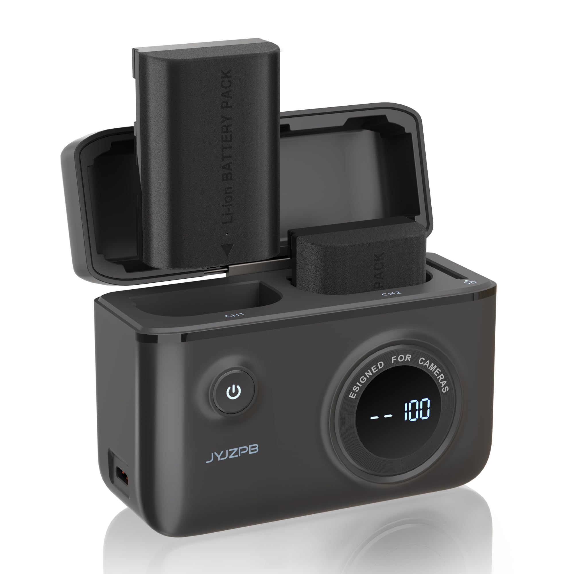 Jyjzpb 2 Pack Lp E6N Lp E6Nh Battery And Battery Charger Compatible For Canon R5 R6 Camera (Lp E6N)