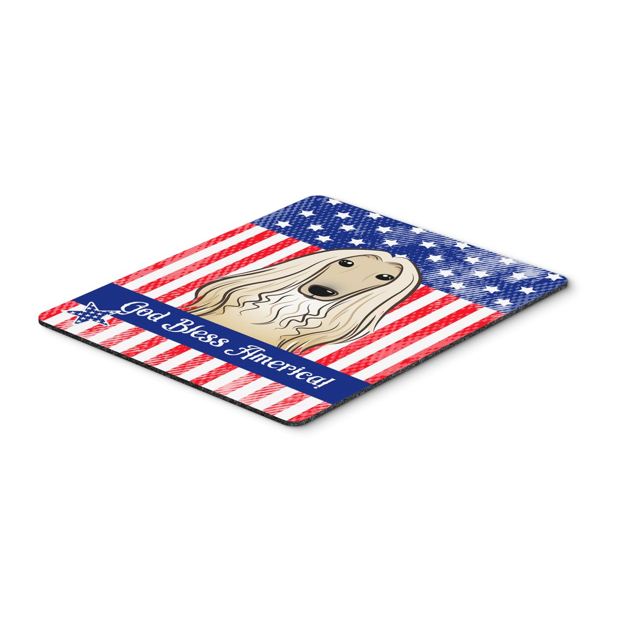 Carolines Treasures BB2174MP God Bless American Flag with Afghan Hound Mouse Pad, Hot Pad or Trivet, Large, Multicolor