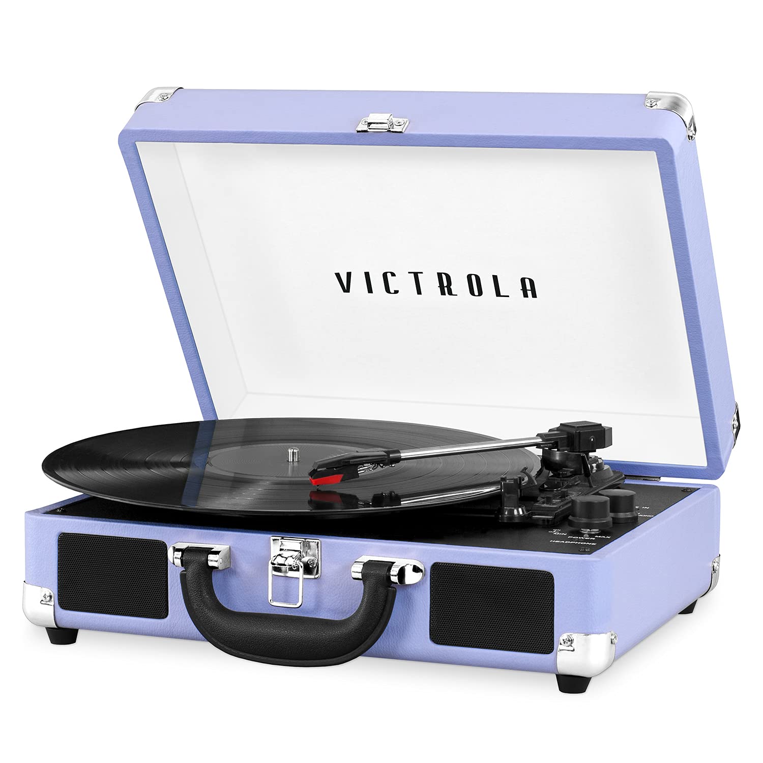 Victrola Vintage 3 Speed Bluetooth Portable Suitcase Record Player With Built In Speakers | Upgraded Turntable Audio Sound|Laven