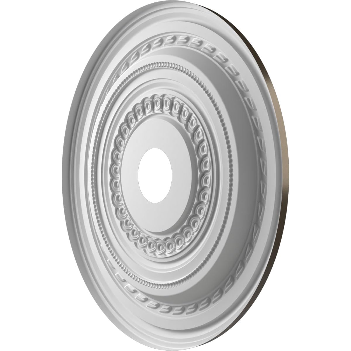 22Od X 3 1/2Id X 1P Cole Thermoformed Pvc Ceiling Medallion (Fits Canopies Up To 6), Metallic Dark Bronze