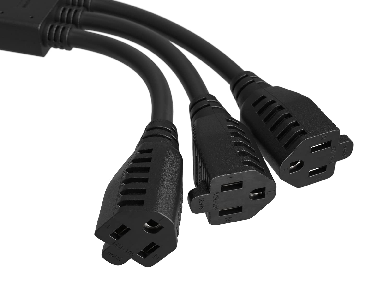 Cableleader 3 Outlet Power Splitter Cord   5 15P To 5 15R X 3, Heavy Duty Extension Cable, 14Awg, 3 Prong Splitter   1 Pack, 1.1
