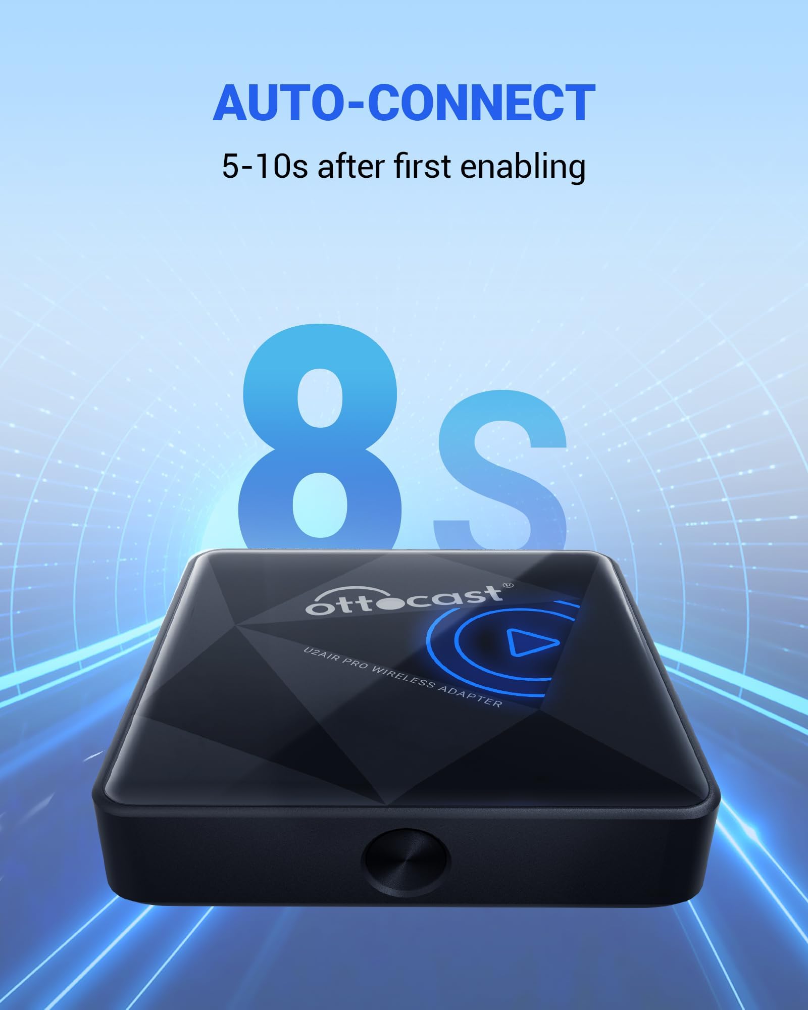 Ottocast U2Air Pro Wireless Carplay Adapter For Iphone   2024 Newest Version Wired To Wireless Carplay Dongle   Dual Band Wifi,