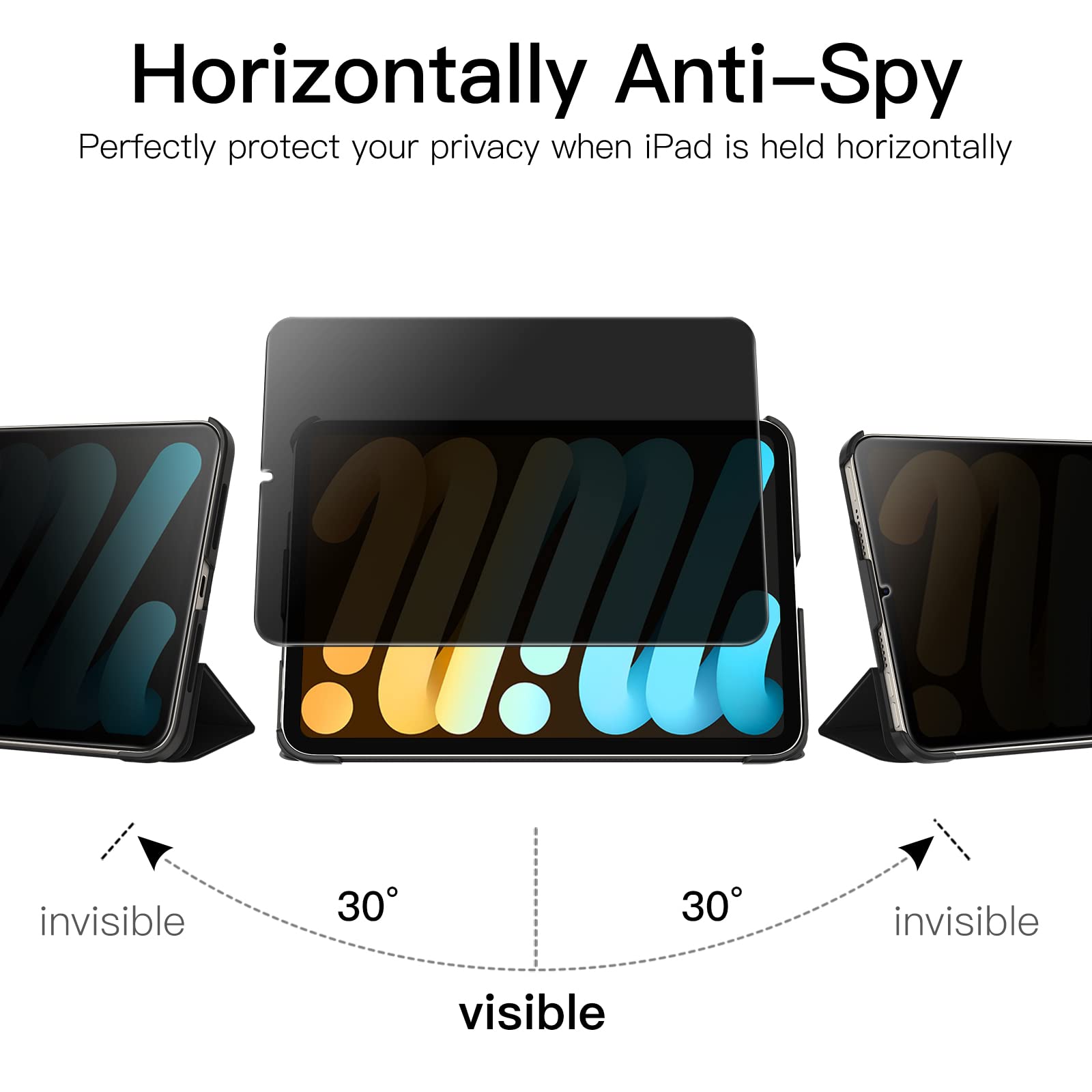 Jetech Privacy Screen Protector For Ipad Mini 6 (8.3 Inch, 2021 Model, 6Th Generation), Anti Spy Tempered Glass Film