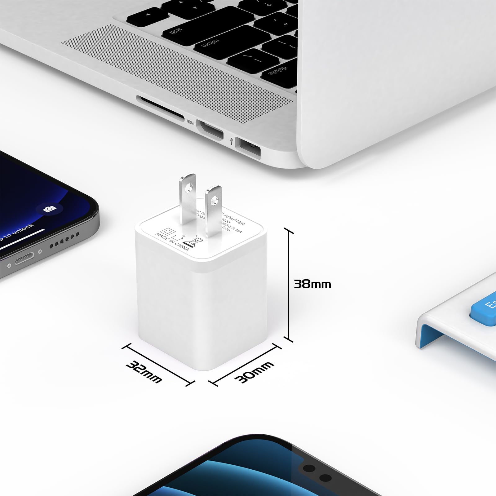 6Pack Usb Wall Charger, Igenjun 2.4A/5V Dual Port Usb Cube Power Adapter Charger Plug Block Charging Box Brick For Iphone 16 15