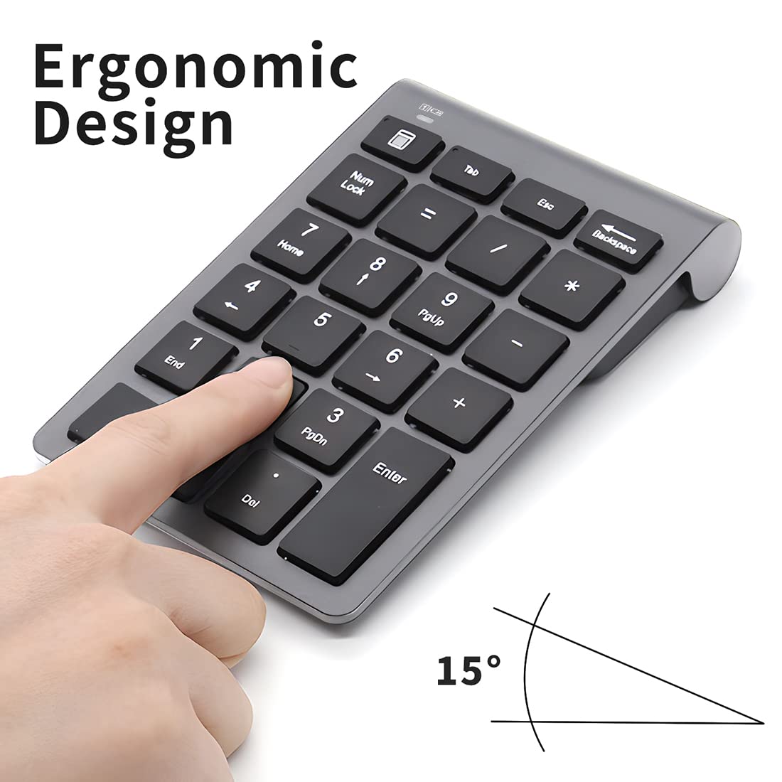 Liangstar Number Pad, Wireless Numeric Keypad 22 Keys Portable Keyboard Extensions With 2.4Ghz Usb Receiver For 10 Key Financial