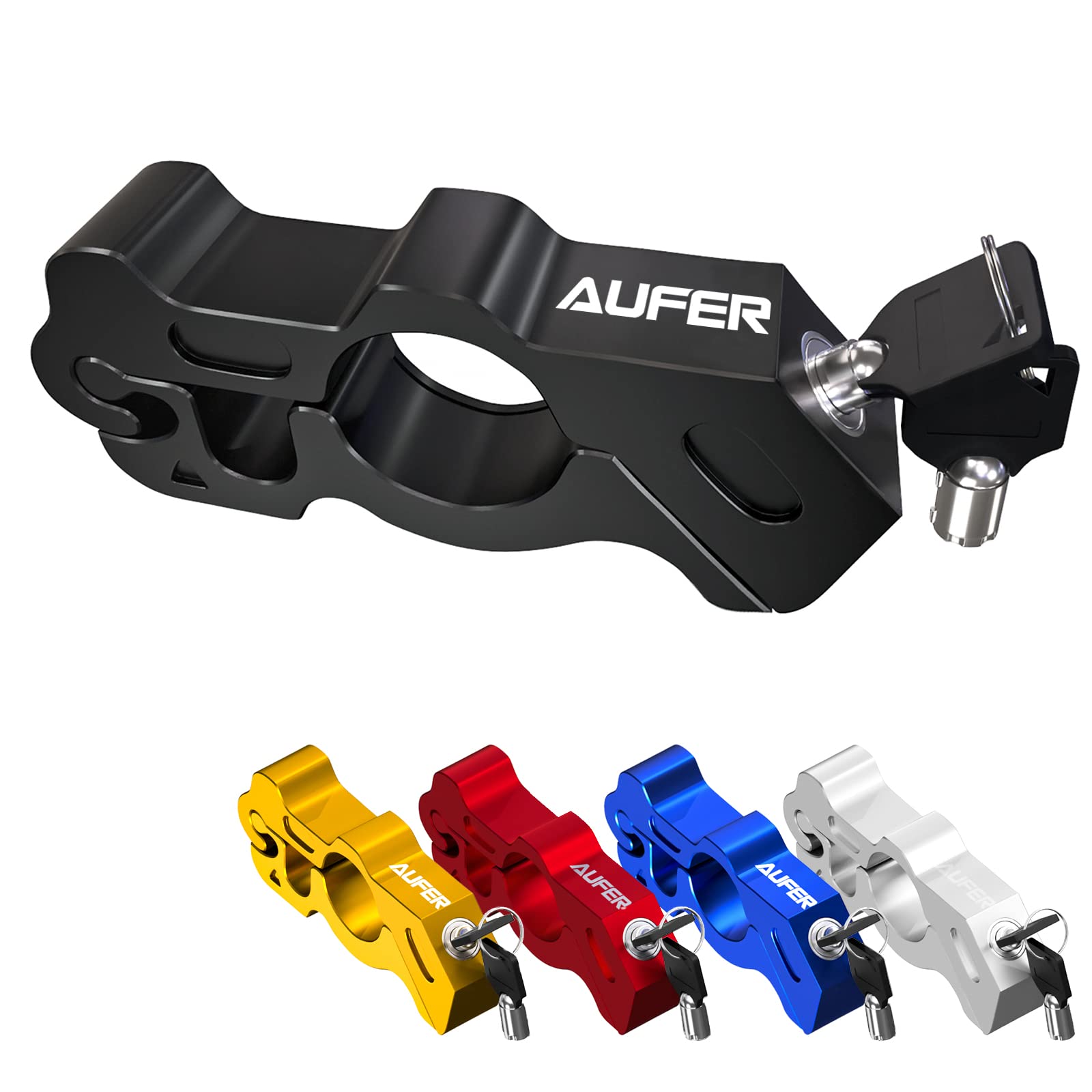 Aufer Universal Heavy Duty Motorcycle Grip Lock Handlebar Lock Throttle Lock Anti Theft Brake Lever Locking Compatible With For