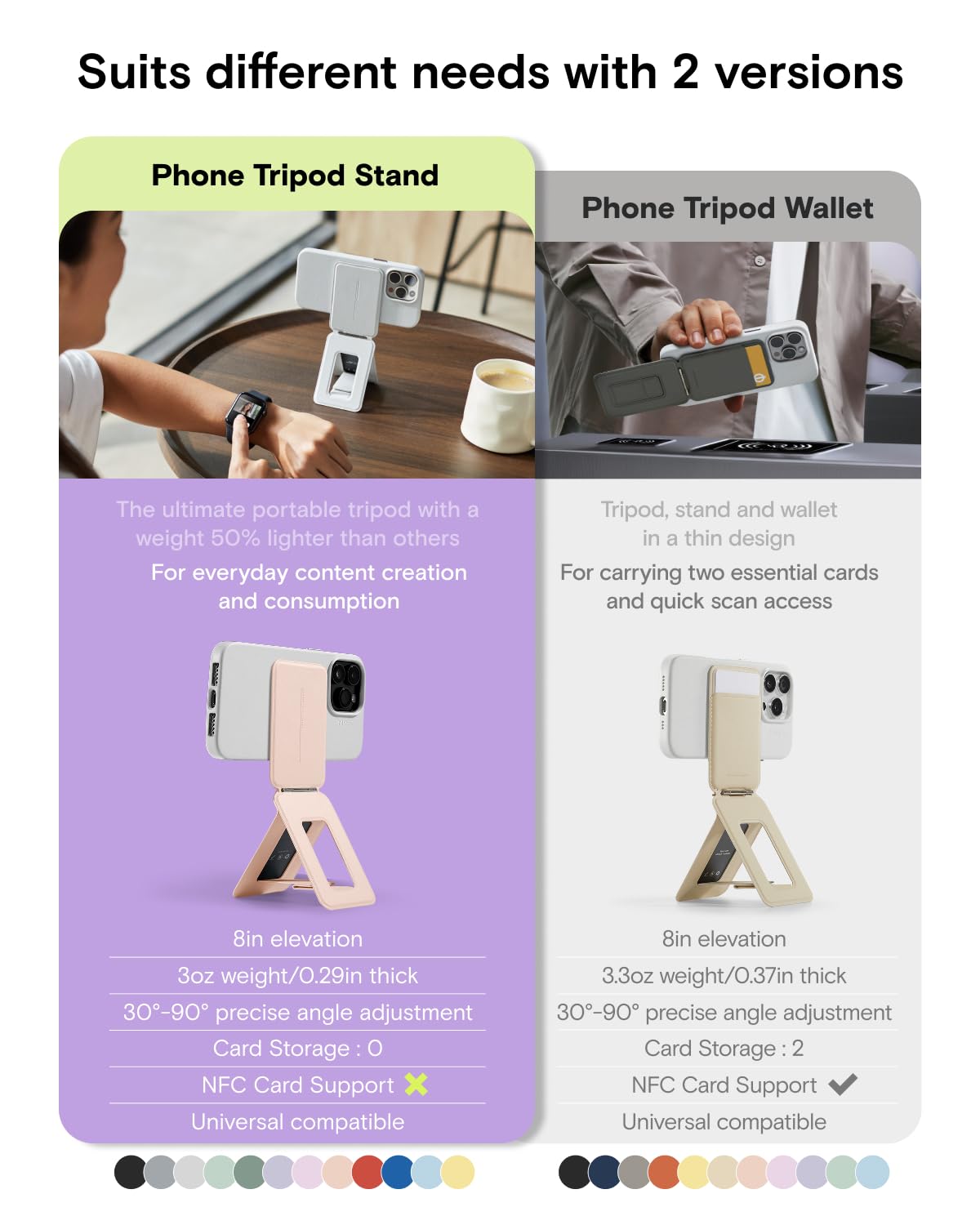 Moft Phone Tripod Stand Selfie Stick For Iphone, Multi-Angles Iphone Stand, Lightweight & Portable Phone Holder, Strong Magnets,