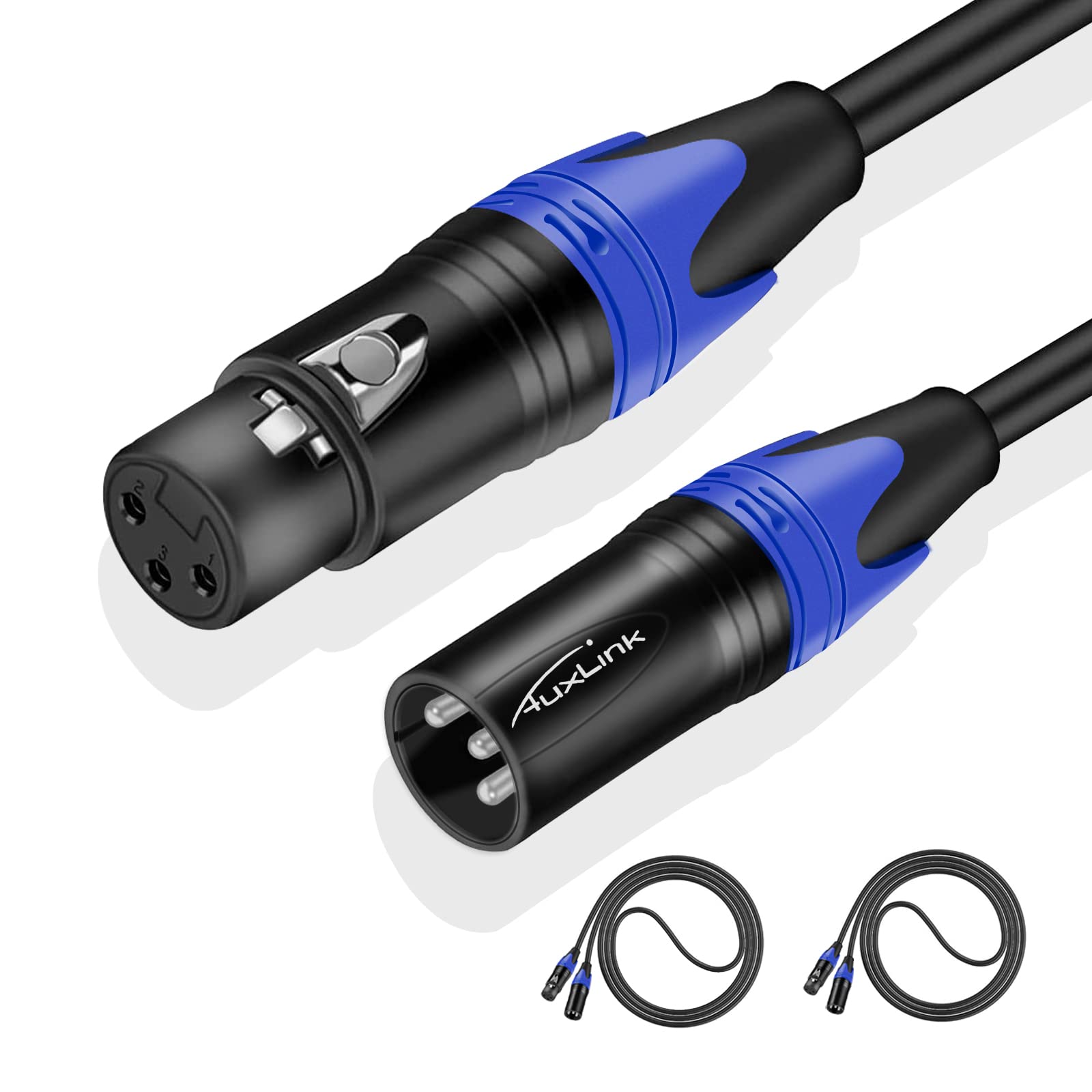 Auxlink Xlr Cables, Microphone Cables 3Ft 2 Pack, Heavy Duty Balanced Xlr Speaker Cable Male To Female Suitable For Microphones,