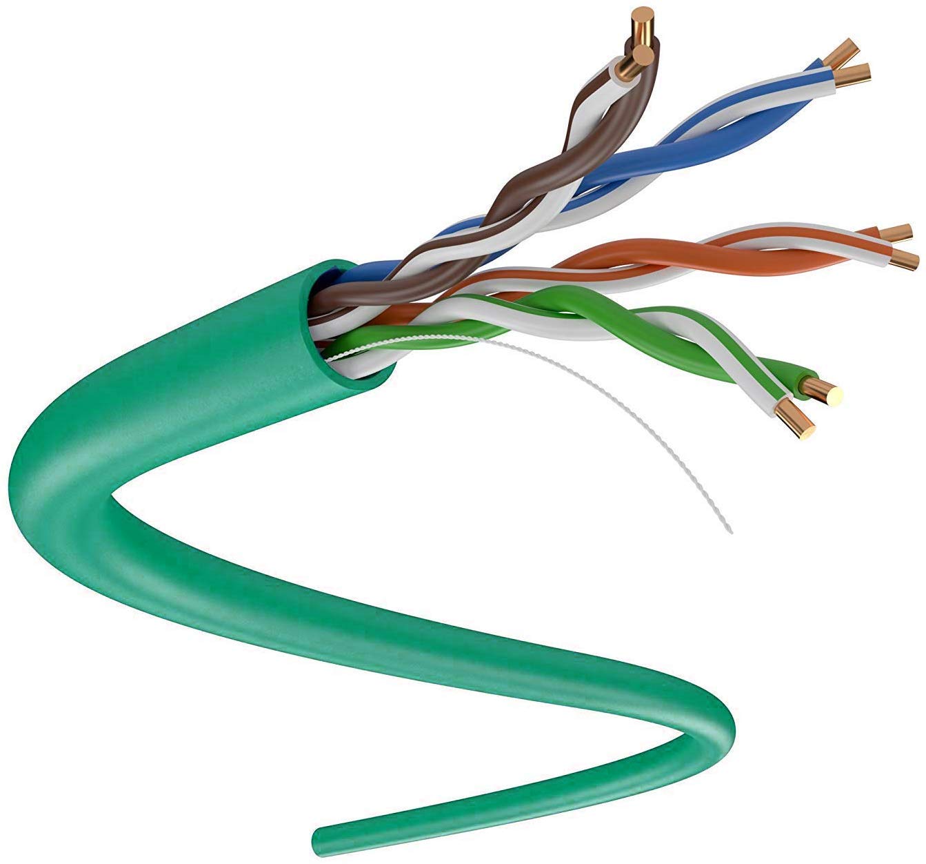 Dripstone 1000Ft Cat5E 4/Utp Ethernet Lan Cable 24Awg Network Wire (Green)