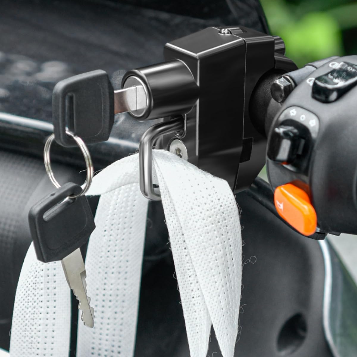 Windance 2Pcs Motorcycle Helmet Lock, 7/8'' 1'' Motorbike Helmet Lock, Anti Theft Helmet Security Lock With 2 Keys Fit For Motor