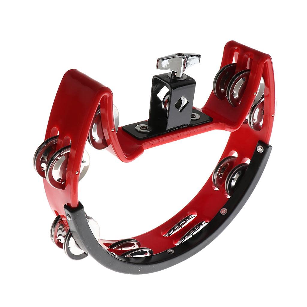 LICHTS Music Rattle Tambourine Handbell Shaker for Precussion Accompaniment Red